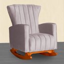 Ver imagem 2 de Kit 2 Poltronas Estofada Balanço Melinda Veludo Rose