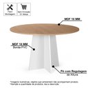Ver imagem 2 de Mesa de Jantar Redonda 6 Lugares 120cm Isabela Jade/branco