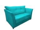 Ver imagem 1 de Namoradeira Decorativa Isis Suede Azul Tifany Pés Madeira Mz Decor