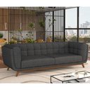 Ver imagem 2 de Sofá Living Decorativo 2 Lugares 180cm Bellart M22 Linho Chumbo - Mpozenato