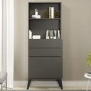 Ver imagem 1 de Armário para Escritório 1 Porta 2 Gavetas Cinza Vulcano 736 - Soluzione