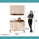Ver imagem 7 de Armário de Cozinha Completa C Balcão Miami Vibe Carraro Off White C Freijó