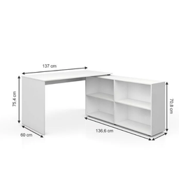 Mesa em L com Balcão acoplado em MDF 15mm sem portas - 3