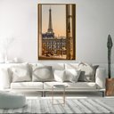 Ver imagem 3 de Quadro Decorativo Torre Eiffel Pela Janela Com Moldura e Sem Vidro 100X160