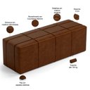 Ver imagem 6 de Kit Cabeceira Cama Box King 195cm com Calçadeira Roma W01 Couríssimo Marrom - Lyam Lyam Decor