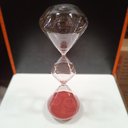 Ver imagem 2 de Ampulheta Decorativa Enfeite Casa Home&co Areia Vermelha Vidro 39x12x12cm Transparente