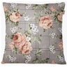 Capa de Almofada Jacquard Encanto Risca de Giz com Flores 45x45cm - 1