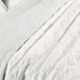 Kit Roupa Cama King Size Madelyn Cobre Leito Aveline Dupla Face 300 Fios Super Macio:BRANCO - 5