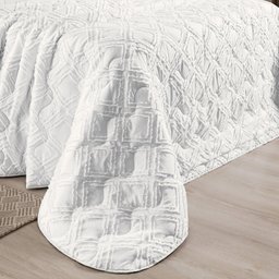 Kit Roupa Cama King Size Madelyn Cobre Leito Aveline Dupla Face 300 Fios Super Macio:BRANCO - 4