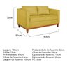 Sofá 2 e 3 Lugares Europa 180cm Suede - Doce Sonho Móveis Amarelo - 4