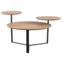 Ver imagem 3 de Mesa de Centro Industrial Chanfrada Artesano 83 Cm (larg) 3 Tampos Mdp Hanover (mel) Pé Aço Preto