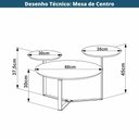 Ver imagem 4 de Mesa de Centro Industrial Chanfrada Artesano 83 Cm (larg) 3 Tampos Mdp Hanover (mel) Pé Aço Preto