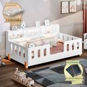 Ver imagem 1 de Cama Infantil Montessoriana com Colchão Juvenil Led e Nicho Nina Branca Incluso Lousa Mágica
