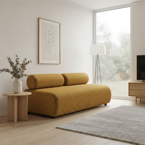 Sofá 3 Lugares Orgânico para Sala Base Fixa Nara Napoli D03 - D'Rossi
