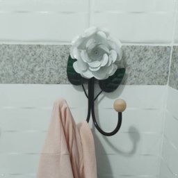 Cabide de 2 Ganchos em Ferro / Porta Toalha 2 Ganchos em Ferro / Varias Cores:branco - 4