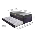 Ver imagem 2 de Bicama Box Baú Solteiro com Colchão Dual Firm Ecoflex Suede Preto 88x188