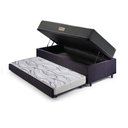 Ver imagem 4 de Bicama Box Baú Solteiro com Colchão Dual Firm Ecoflex Suede Preto 88x188