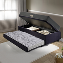 Ver imagem 3 de Bicama Box Baú Solteiro com Colchão Dual Firm Ecoflex Suede Preto 88x188