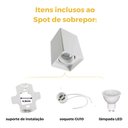 Ver imagem 2 de Spot Sobrepor Quadrado Bco Pto com Lampada Mr16 4,8w - Branco - Branco Quente