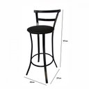 Ver imagem 3 de Banqueta Bar Prime 97cm x 42cm x 37 cm Aço Preto utilaço