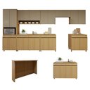 Ver imagem 1 de Cozinha Completa Modulada 10 Peças 17 Portas 5 Gavetas 100% MDF Simone Mendes Marrom