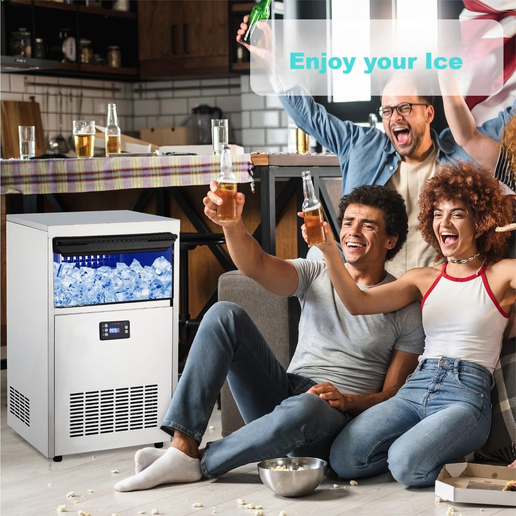 Takywep Máquina de Gelo Comercial 130lbs/dia 27lbs Aço Inox 300w - 5