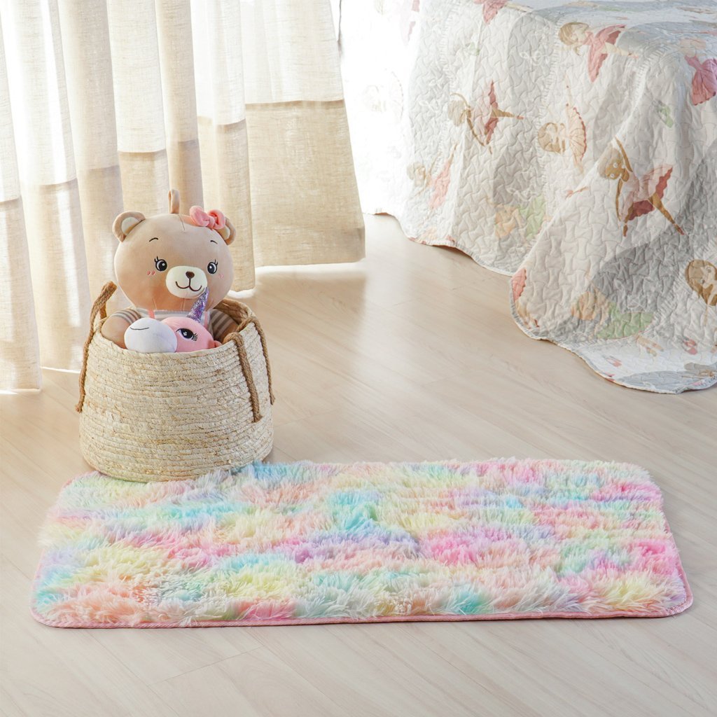 Tapete Infantil Antiderrapante Fluffy Rainbow 50x100cm Rainbow