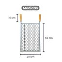 Ver imagem 2 de Grelha Popular Moeda Inox 50x30 para Churrasco Cabo Madeira N° 3 - Gudim