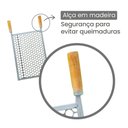 Ver imagem 3 de Grelha Popular Moeda Inox 50x30 para Churrasco Cabo Madeira N° 3 - Gudim