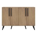 Ver imagem 7 de Aparador Buffet 4 Portas Retrô Viena Multimóveis V3606 Rustic/Preto
