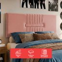Ver imagem 4 de Cabeceira Painel Estofada Nevada Suede Rosa Casal 1,40m para Cama Box