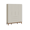 Ver imagem 3 de Quarto de Bebê Berço Evolution + Guarda Roupa 4P + Cômoda Sp Elfe Areia com 02 Colchão