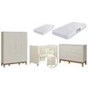 Ver imagem 2 de Quarto de Bebê Berço Evolution + Guarda Roupa 4P + Cômoda Sp Elfe Areia com 02 Colchão