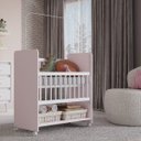 Ver imagem 4 de Mini Berço Outside com Rodinhas e Suporte para Mosquiteiro Cor:branco / Rosa