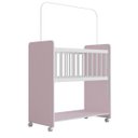 Ver imagem 1 de Mini Berço Outside com Rodinhas e Suporte para Mosquiteiro Cor:branco / Rosa