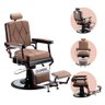 Cadeira Barbeiro Poltrona Reclinável Descanso Pés Pernas Preta Marrom Conhaque Harley Premium - 1