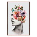 Ver imagem 2 de Quadro Decorativo Coleção Florais - Mulher Floral Cor:moldura Ype;título:60x90 com Vidro Acrílico