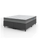 Ver imagem 1 de Cama Box Queen Colchão Molas Ensacadas Mirage 158x198x62cm Cinza/branco Umaflex