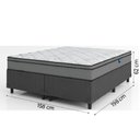 Ver imagem 3 de Cama Box Queen Colchão Molas Ensacadas Mirage 158x198x62cm Cinza/branco Umaflex