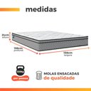 Ver imagem 4 de Cama Box Queen Colchão Molas Ensacadas Mirage 158x198x62cm Cinza/Branco Umaflex