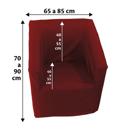 Capa Poltrona Ferradura Quadrada:bordô
