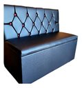 Ver imagem 1 de Poltrona Sofá Booth 1,10cm Preto Botoes Vermelho Sku_228