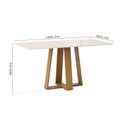 Ver imagem 3 de Mesa de Jantar 6 Lugares 160cm Tampo MDF e Vidro Canto Reto Lisa