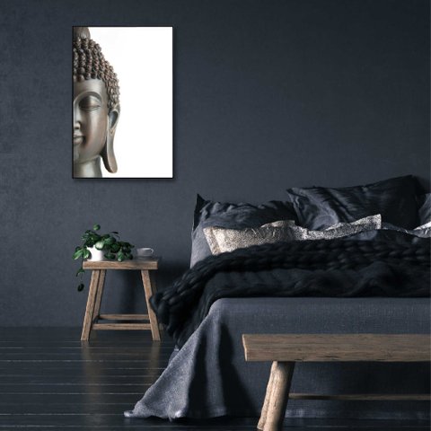 Quadro Face Buda - 80x120 Cm - Tecido Canvas