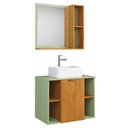 Ver imagem 1 de Gabinete Banheiro Espelheira e Cuba Branca 60 cm Titan Naturalle Pistache Bechara