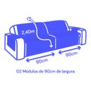 Ver imagem 3 de Capa Protetora de Sofá Retrátil 2,40m Dupla Face Cinza