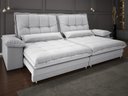 Ver imagem 1 de Sofá Bergamo 2,90m Retrátil e Reclinável Linho Soft Prata - Netsofas