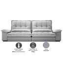 Ver imagem 4 de Sofá Bergamo 2,90m Retrátil e Reclinável Linho Soft Prata - Netsofas