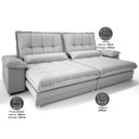 Ver imagem 3 de Sofá Bergamo 2,90m Retrátil e Reclinável Linho Soft Prata - Netsofas
