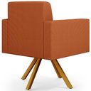 Ver mais imagens de Kit 03 Poltronas Decorativa Base Giratória de Madeira Helô L02 Tecido Terracota - Lyam Decor